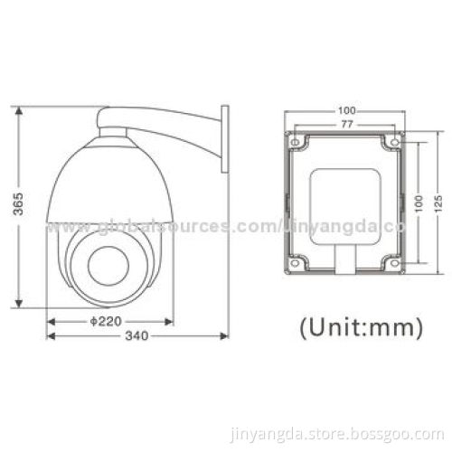 480TVL 27x Optical Focus Waterproof IP66 IR Speed Dome Camera